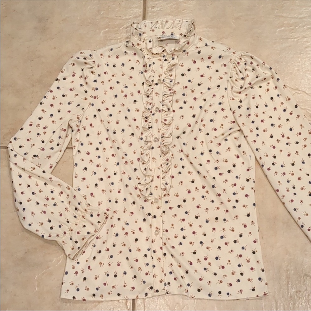Vintage Paddy Lee Vintage Floral Polyester Blouse Size small